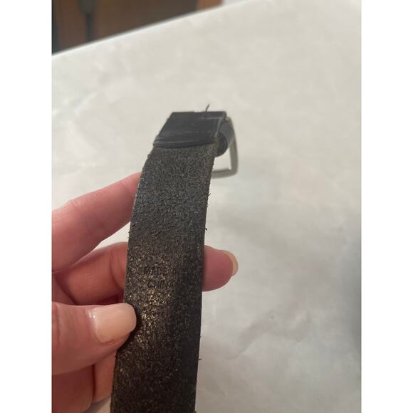 Ralph Lauren Polo Black Belt Italian Saddle Leather w/Buckle 48 in 1 in wide - Picture 5 of 7